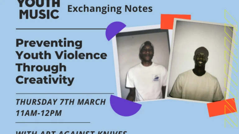 Flyer preventing Youth Violence Through Creativity 