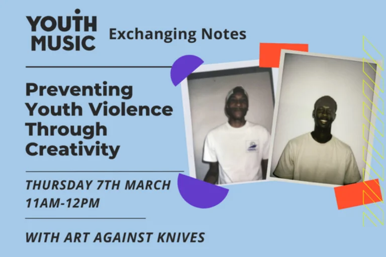 Flyer preventing Youth Violence Through Creativity 